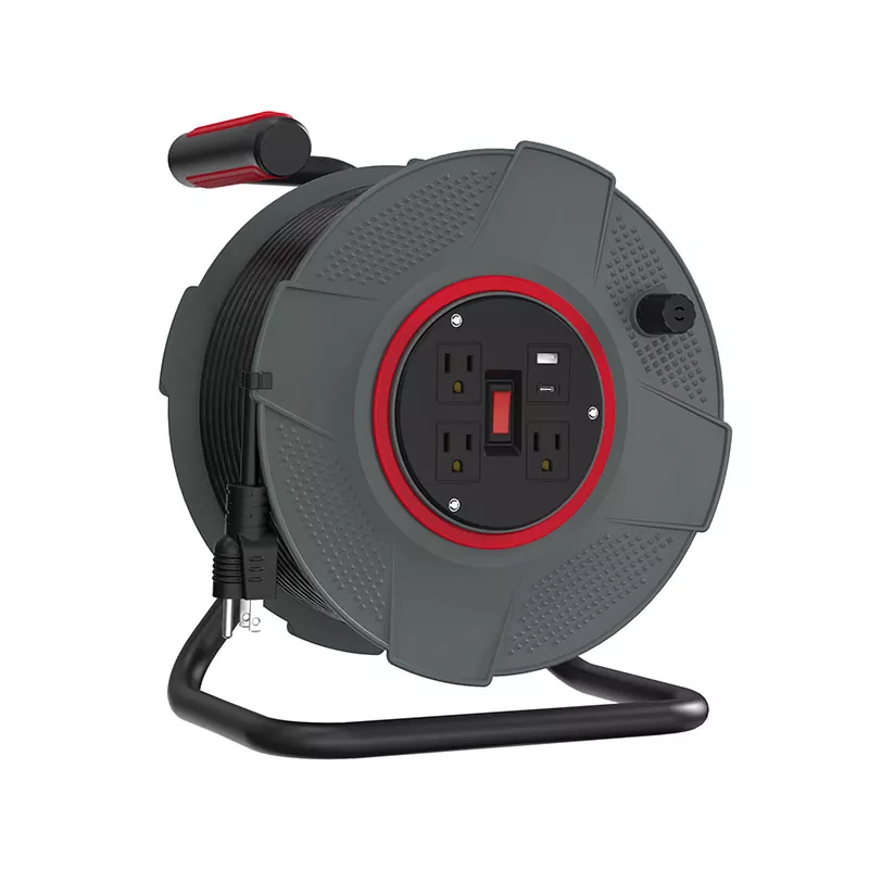 3 утичнице Усб Пластични кабел Реел 100фт 3 утичнице Усб Пластични кабел Реел 100фт