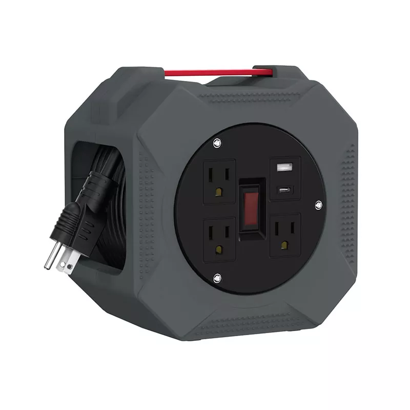 3 утичнице Усб2.4а Пластични калем за кабл 30 стопа