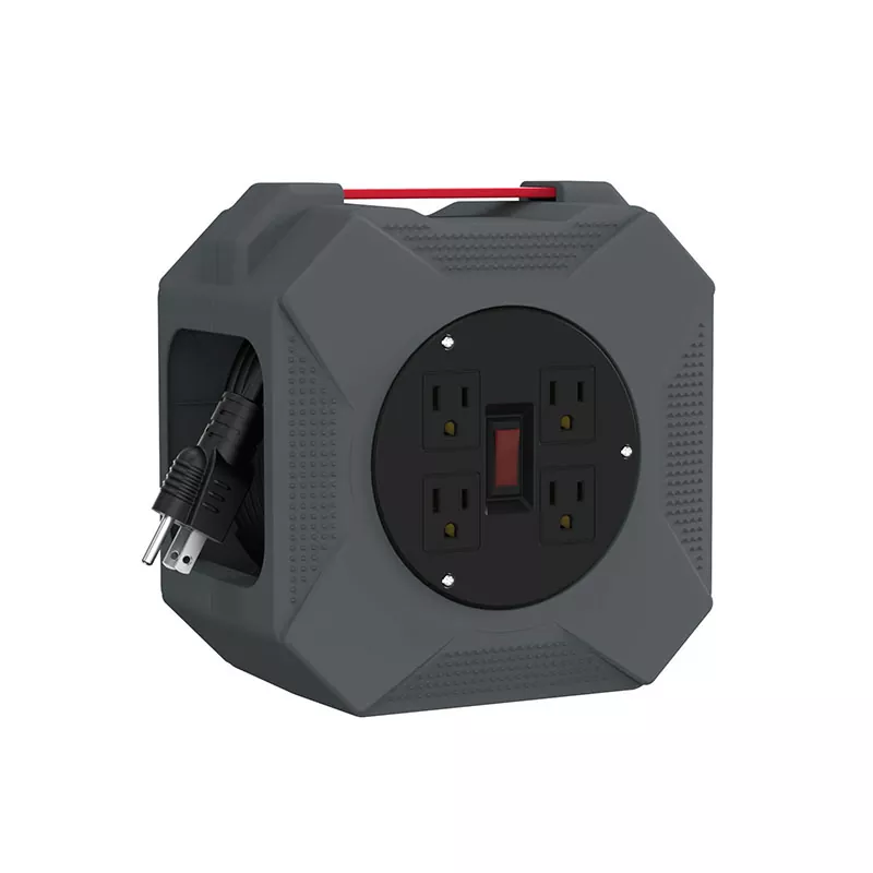 4 утичнице Пластични калем за кабл 45 стопа 4 утичнице Пластични калем за кабл 45 стопа