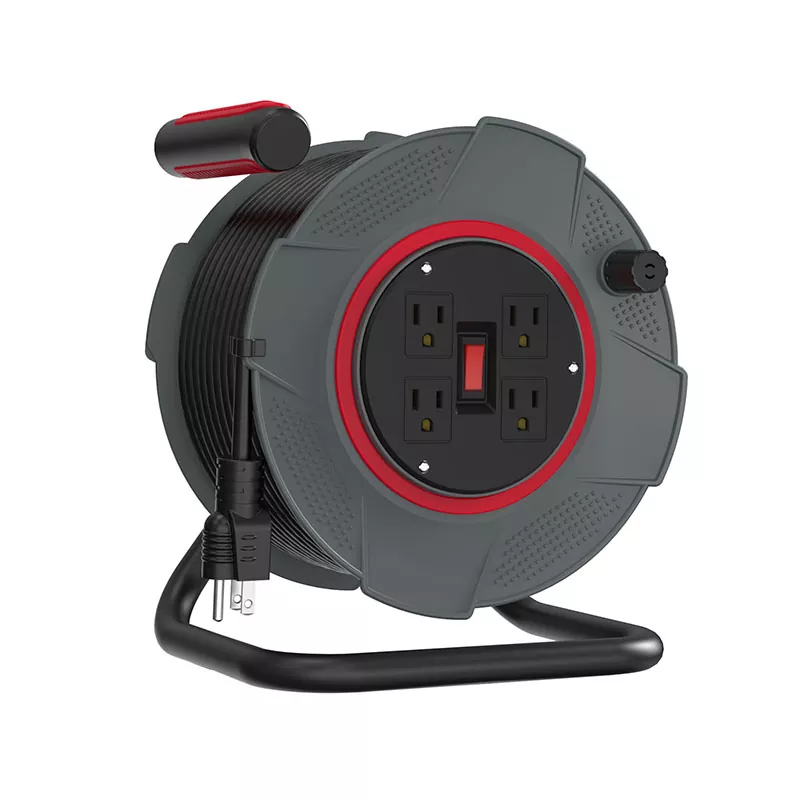 4 утичнице Пластични калем за кабл 80 стопа 4 утичнице Пластични калем за кабл 80 стопа