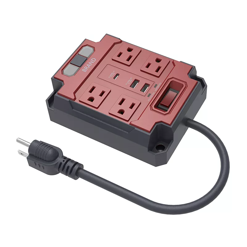 Струјни утикач са 4 утичнице са светлом Струјни утикач са 4 утичнице са светлом